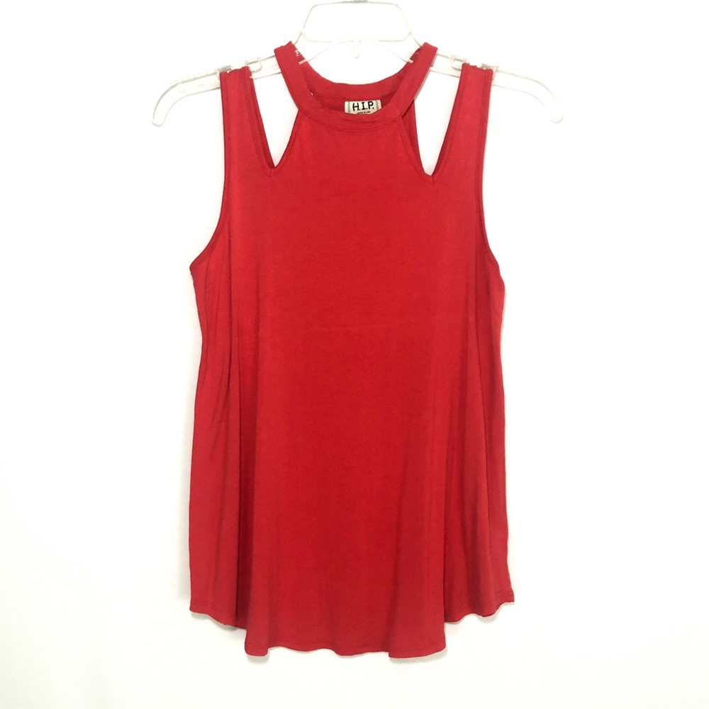 H.I.P. Coral Halter Cutout Sleeveless Top XS